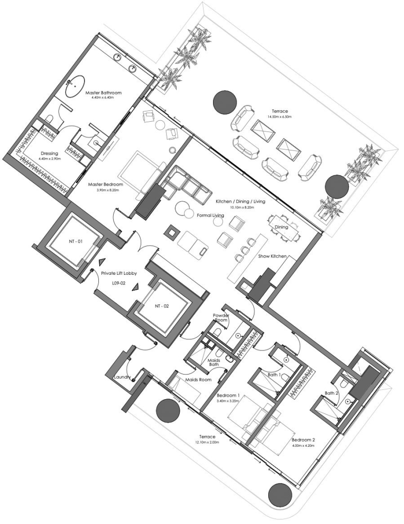 Vela Dorchester Collection at Business Bay, Dubai - Omniyat floor plan