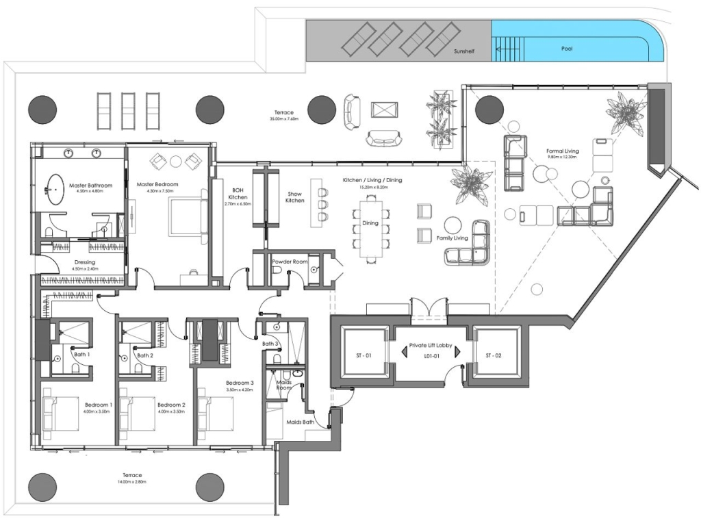 Vela Dorchester Collection at Business Bay, Dubai - Omniyat floor plan